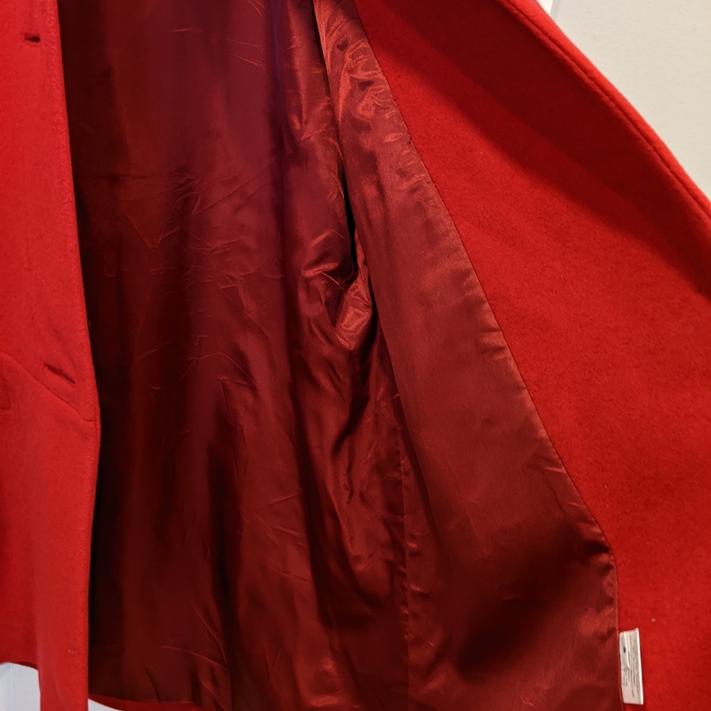 EUC Scarlet Red Wool Cashmere Winter Peacoat Mallia Melanie Lyne size 6 - Picture 9 of 14